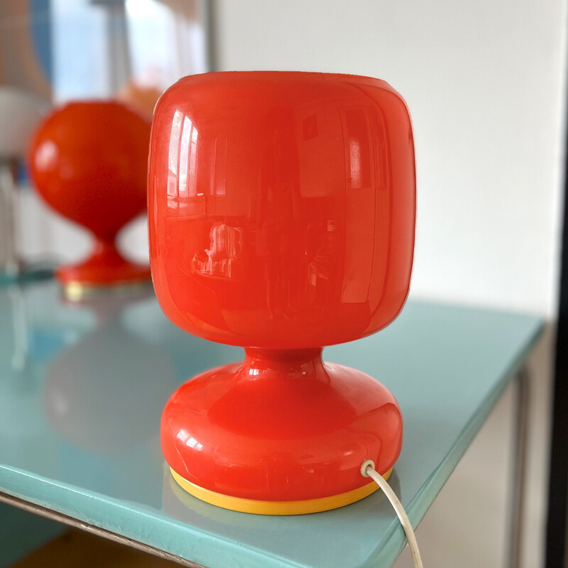 Lampe de bureau vintage en verre opalin pour Osvetlovaci Sklo, Tchécoslovaquie