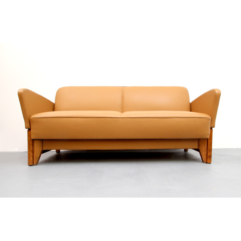 Sofa in leather cognac color - 1950s