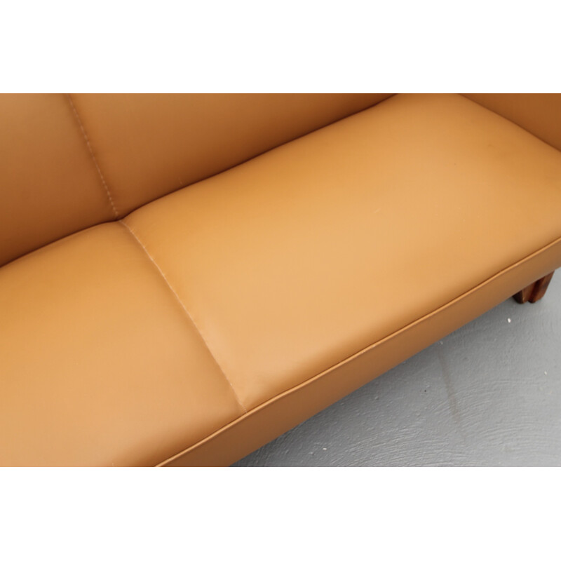 Sofa in leather cognac color - 1950s