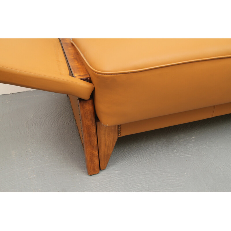 Sofa in leather cognac color - 1950s