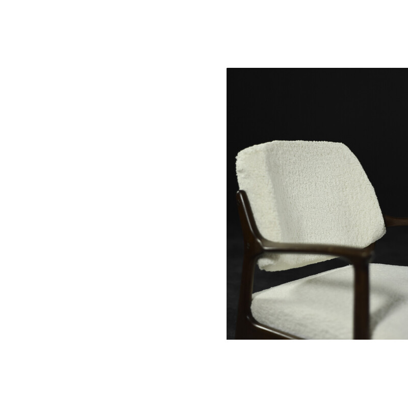 Vintage Domus Sessel aus weißem Teakholz von Inge Andersson für Bröderna, Schweden 1960