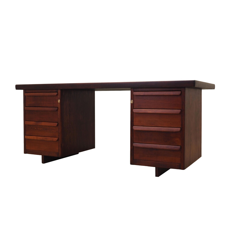 Bureau vintage en placage d'acajou et bois massif, Danemark 1960