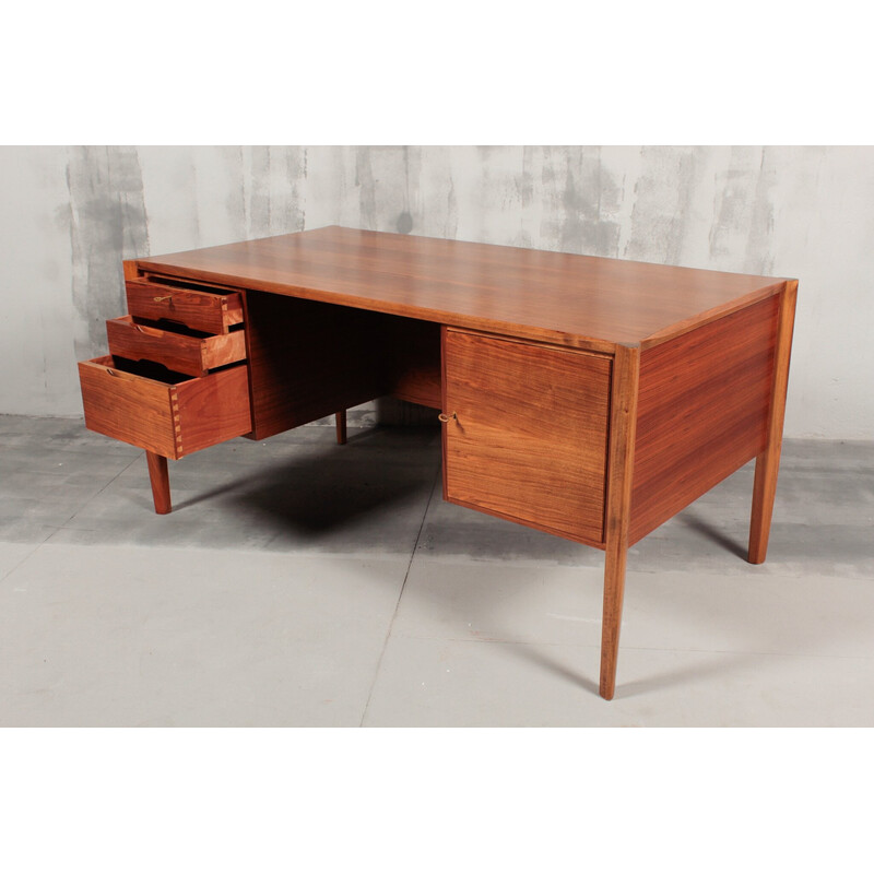 Vintage walnut desk by Wilhelm Renz, 1960