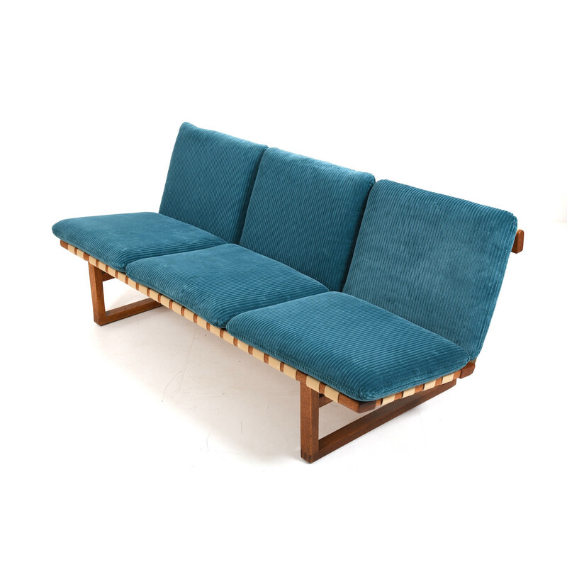 Vintage 3-seater sofa model 211 in solid oak by Børge Mogensen for Fredericia Stolefabrik, 1956