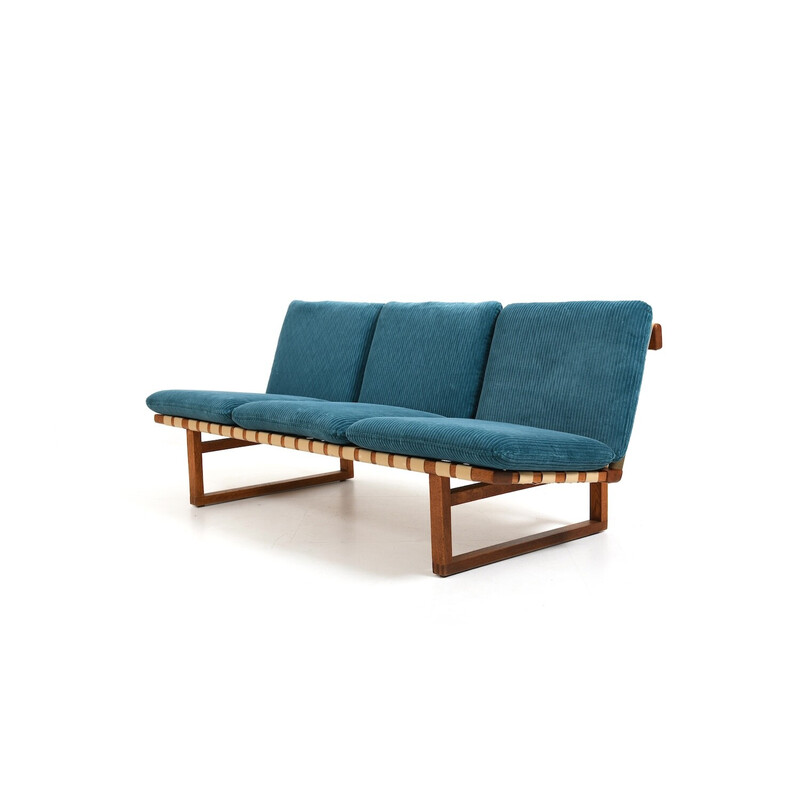 Vintage 3-seater sofa model 211 in solid oak by Børge Mogensen for Fredericia Stolefabrik, 1956