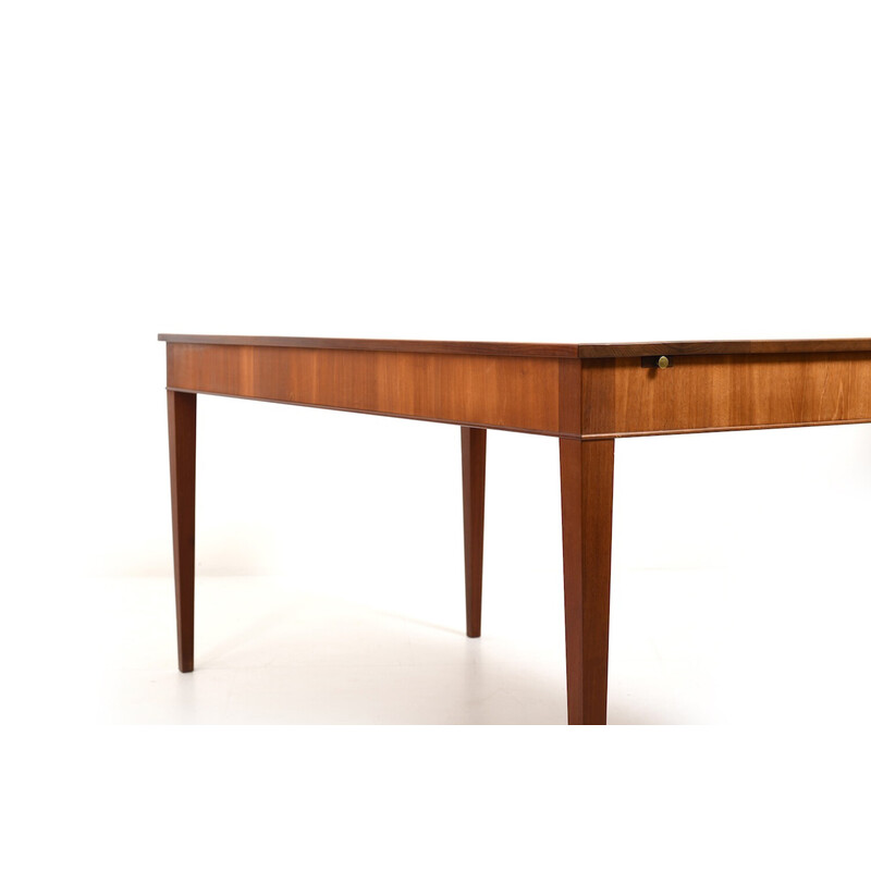 Vintage wood and brass desk by Frits Henningsen, Denmark 1940