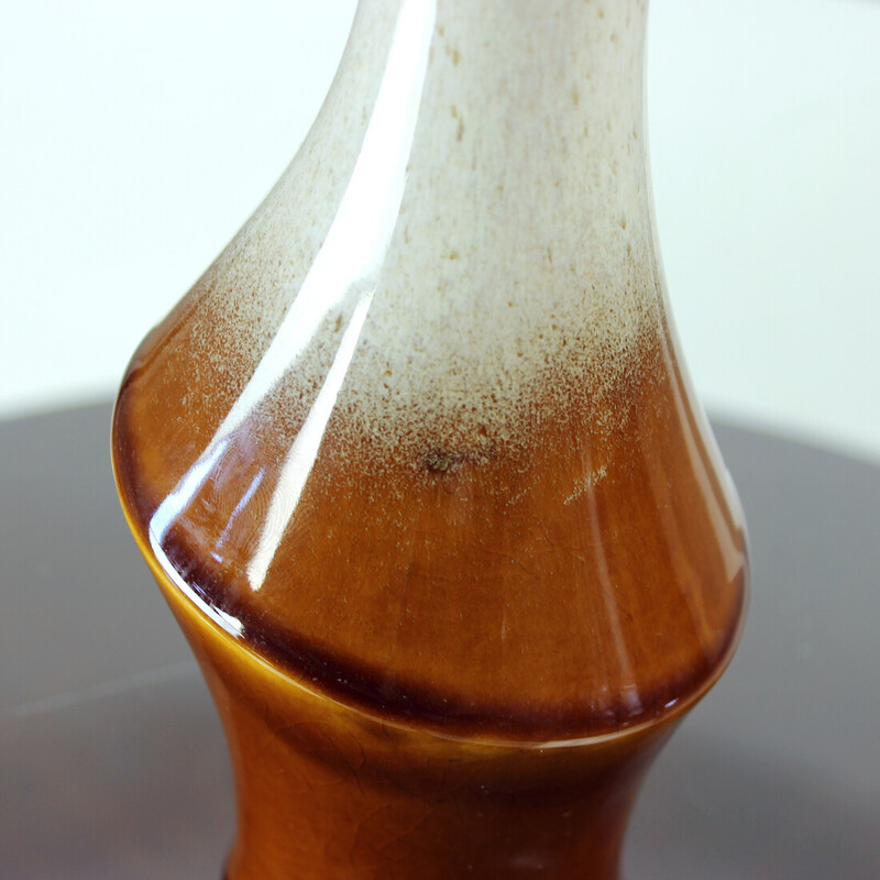 Vase vintage en céramique marron pour Ditmar Urbach, Tchécoslovaquie 1960