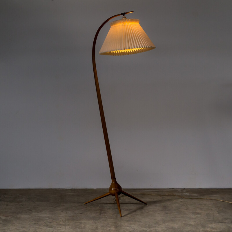 Floor lamp "Bridge" with three-star base by Severin Hansen Jr. for Haslev - 1960s