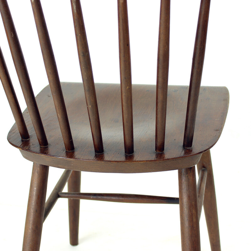 Lot de 4 chaises vintage Ironica en bois de chêne et contreplaqué pour Ton, Tchécoslovaquie 1960