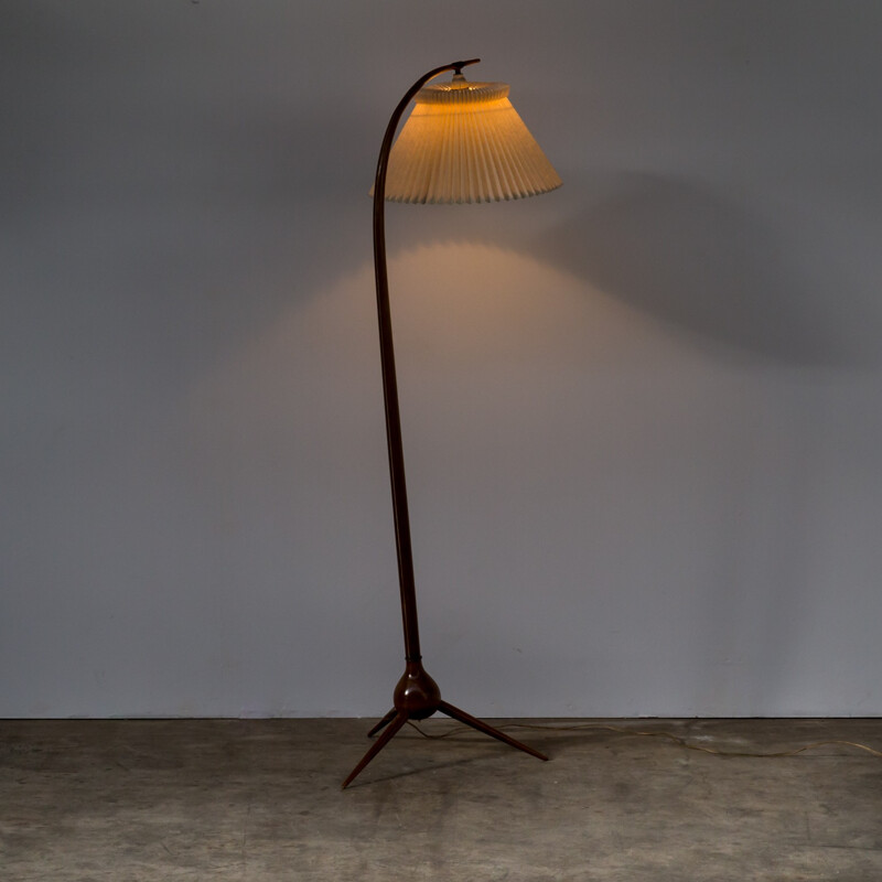 Floor lamp "Bridge" with three-star base by Severin Hansen Jr. for Haslev - 1960s