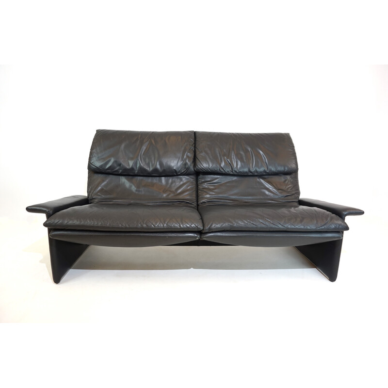 Vintage 2-seater leather sofa by Giovanni Offredi for Saporiti Italia