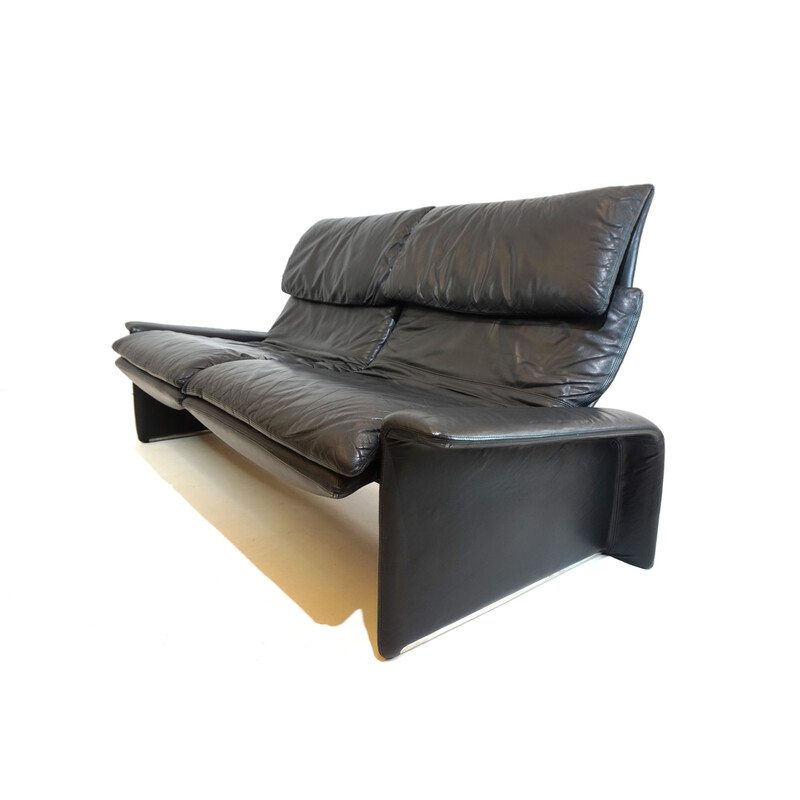 Vintage 2-seater leather sofa by Giovanni Offredi for Saporiti Italia