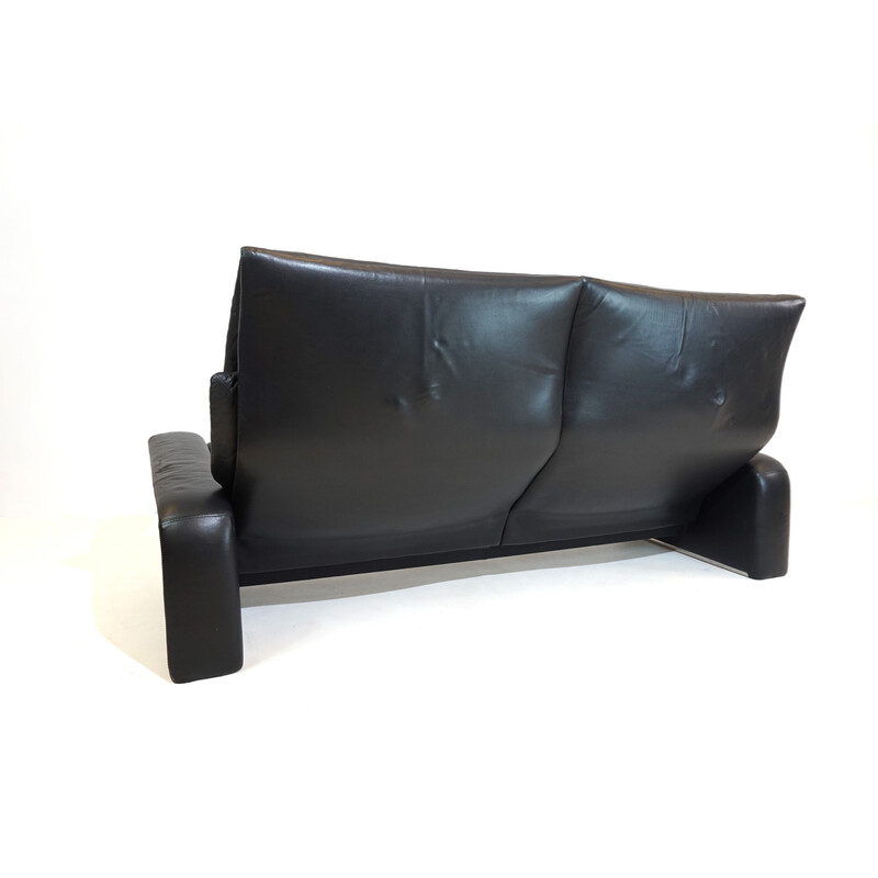 Vintage 2-seater leather sofa by Giovanni Offredi for Saporiti Italia