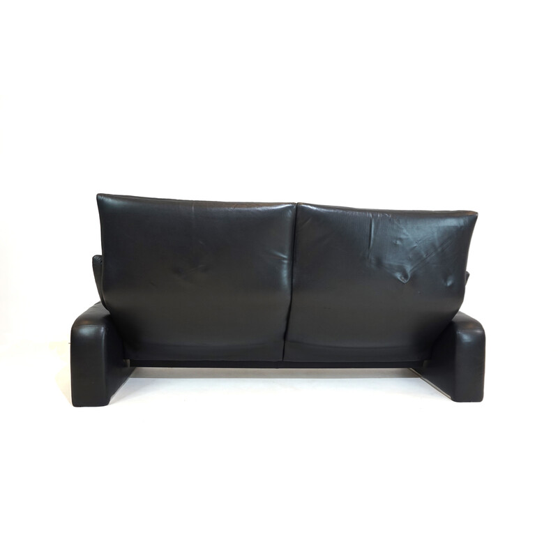 Vintage 2-seater leather sofa by Giovanni Offredi for Saporiti Italia