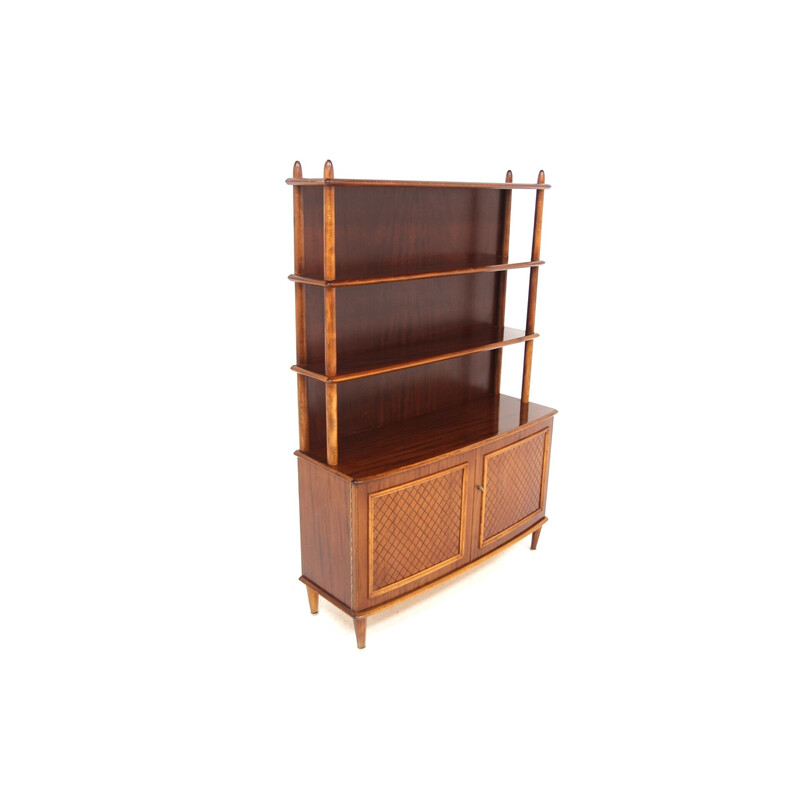 Vintage mahogany bookcase for Nya Eftr. Ehrlin Möbel Ab, Sweden 1950