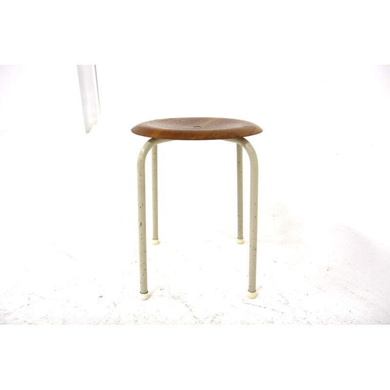 Tabouret vintage en teck et métal, Suède 1960