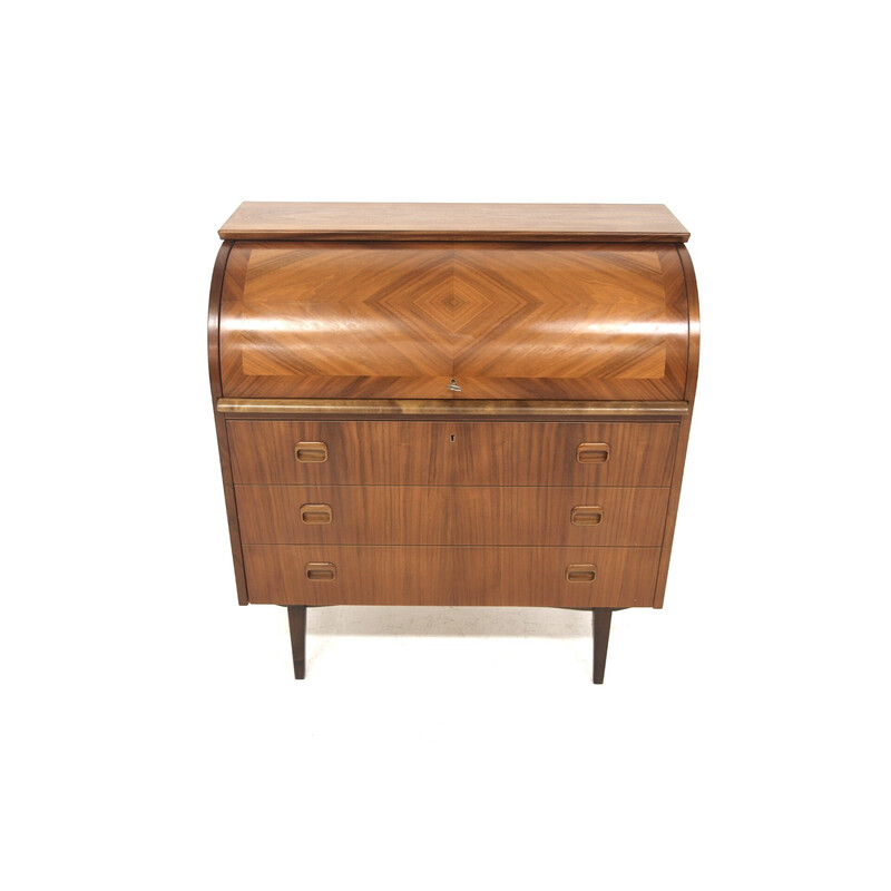 Vintage secretary in walnut and beech, Sweden 1960