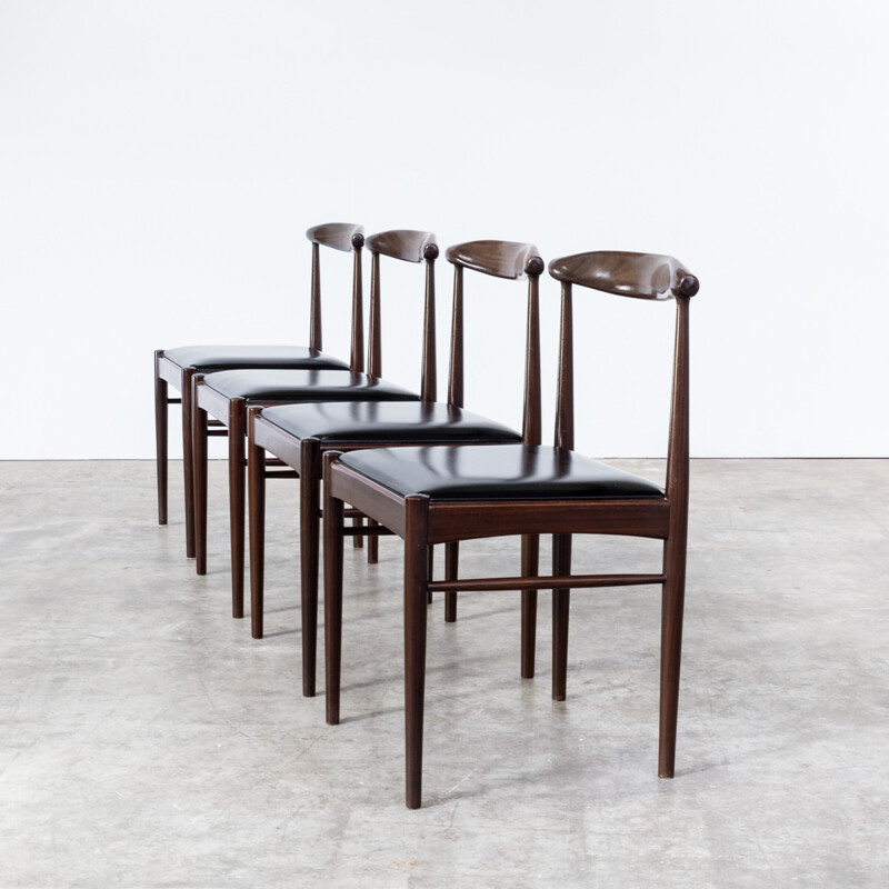 Set of 4 mid century rosewood dining chairs - 1960s