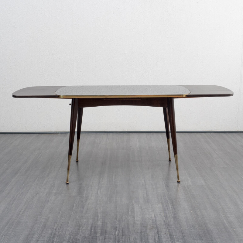 Height-adjustable glass dining table - 1950s