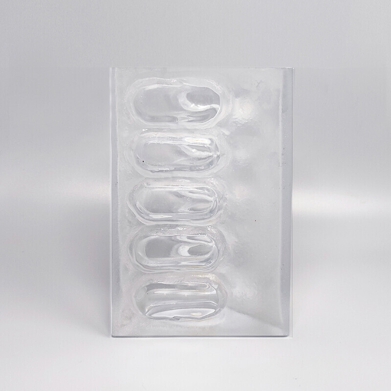Vintage “Frost” glass vase by Arnolfo Di Cambio, Italy 1970