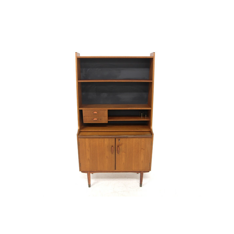 Vintage secretary desk in teak and beech, Sweden 1960