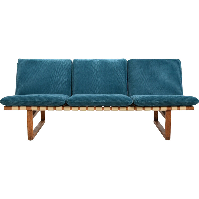 Vintage 3-seater sofa model 211 in solid oak by Børge Mogensen for Fredericia Stolefabrik, 1956