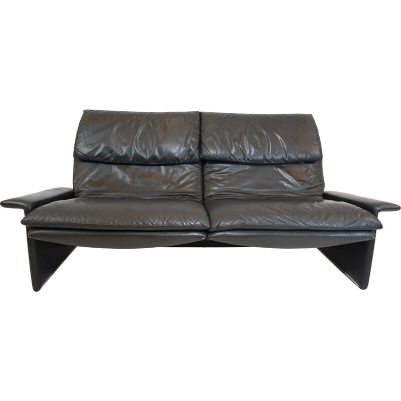 Vintage 2-seater leather sofa by Giovanni Offredi for Saporiti Italia