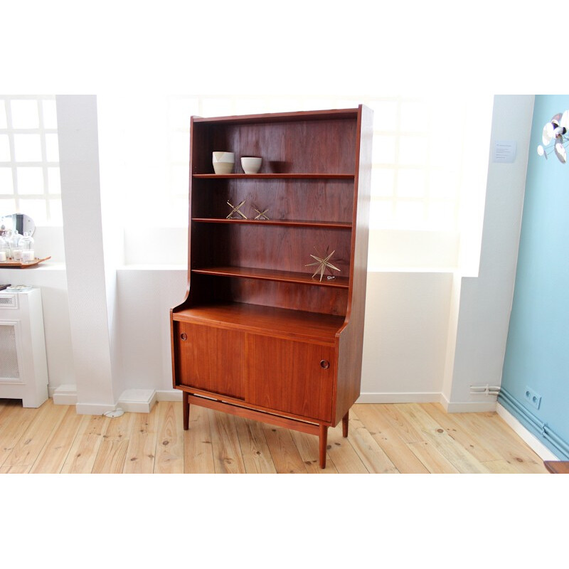 Scandinavian bookcase with storage box - 1960s