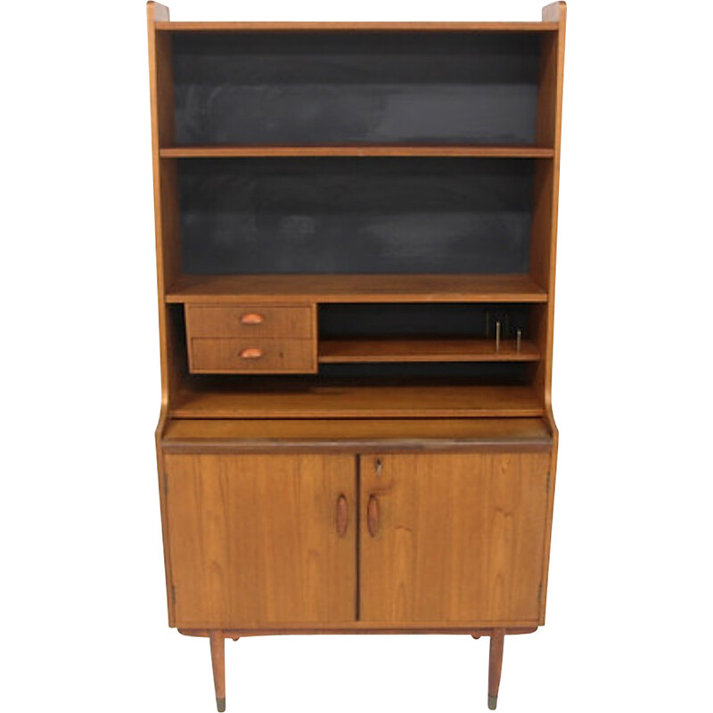 Vintage secretary desk in teak and beech, Sweden 1960