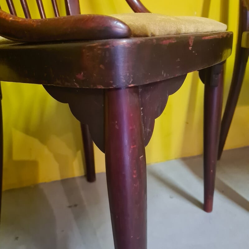 Lot de 4 chaises à repas vintage modèle A846 pour Thonet, Tchecoslovaquie 1922