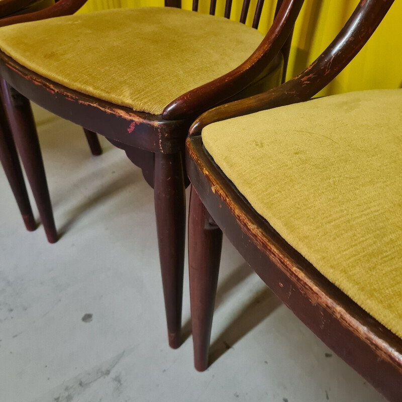 Set of 4 vintage dining chairs model A846 for Thonet, Czechoslovakia 1922