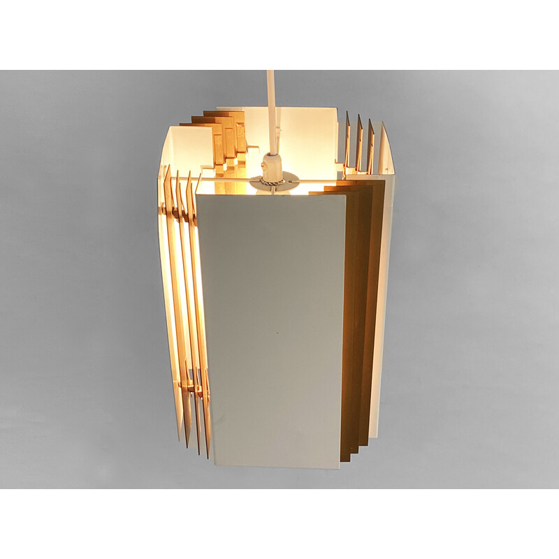 Vintage metal pendant lamp by Yki Nummi for Orno, Finland 1960