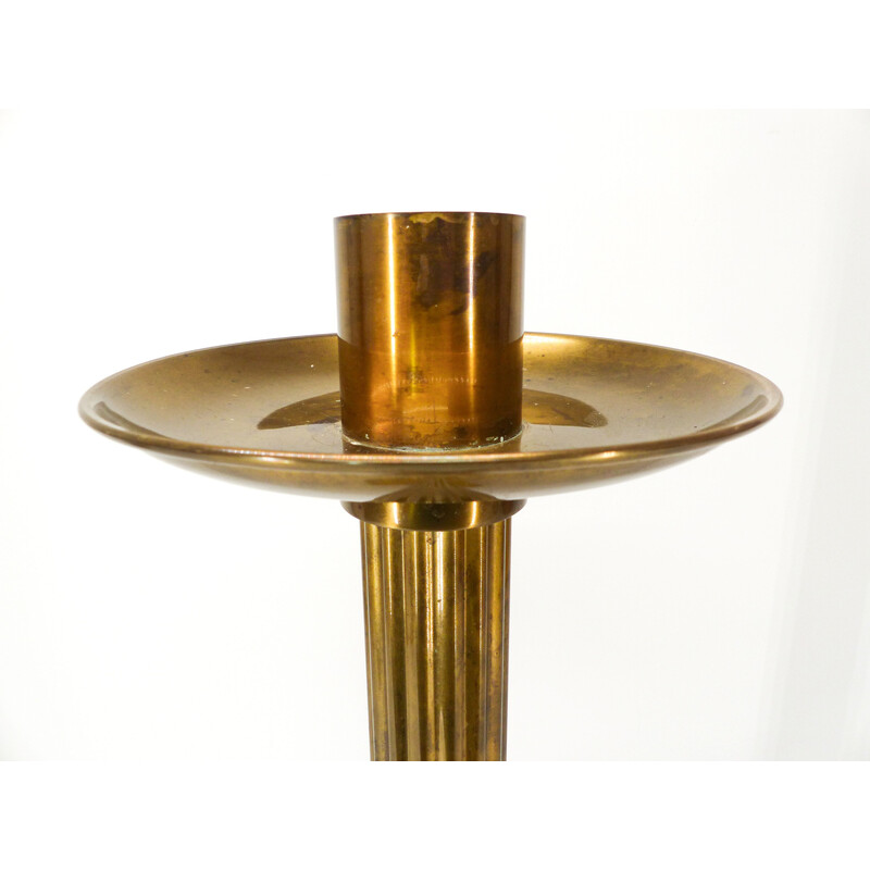 Vintage gilt brass candlestick by Ivar Ålenius Björk for Ystal Metall, 1960