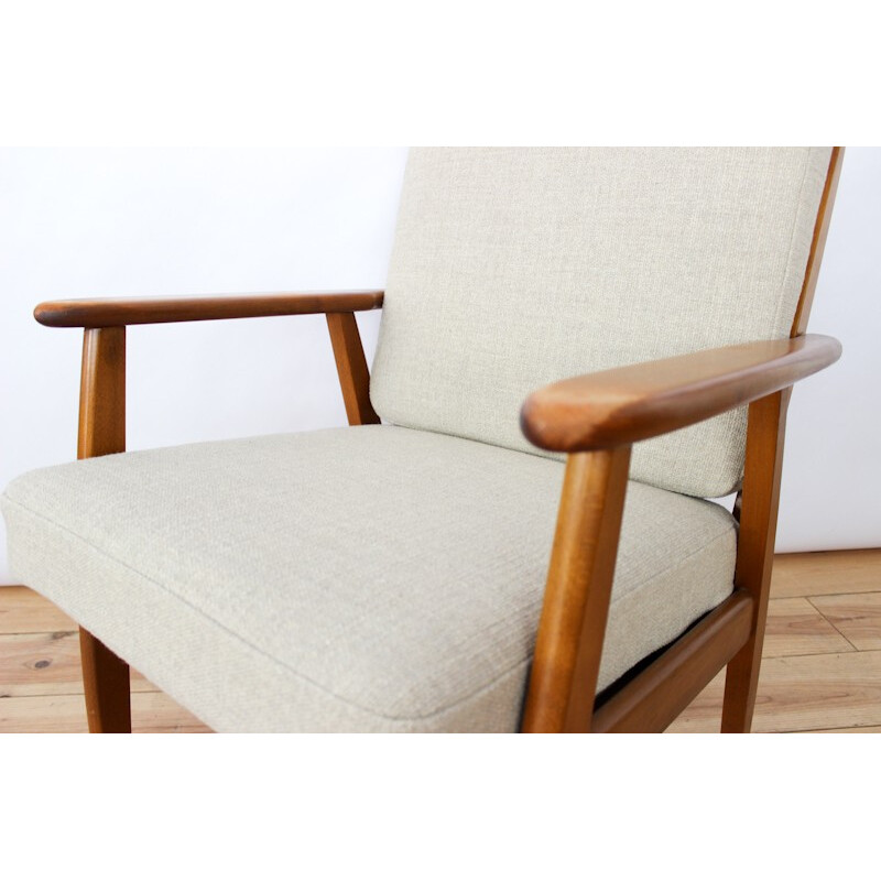 Pair of Scandinavian re-upholstered armchairs - 1960s