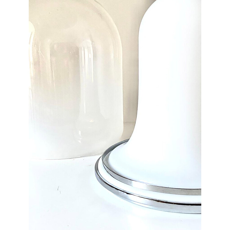 Lampe de table vintage en verre de Murano et acier chromé, Italie 1960