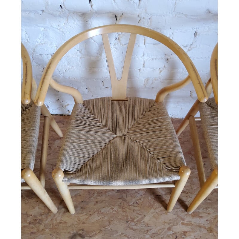 Set of 4 vintage CH24 Wishbone oak dining chairs by Hans Wegner for Carl Hansen, 1960