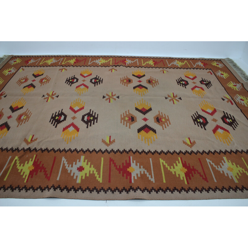 Vintage wool rug, Czechoslovakia 1940