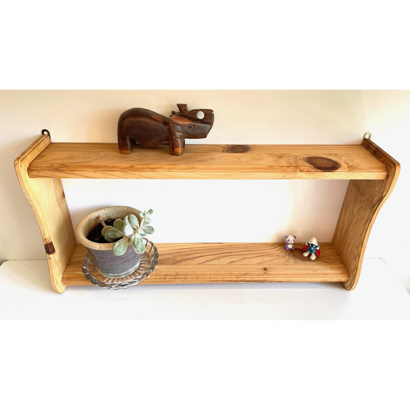 Vintage shelf with double wooden shelves