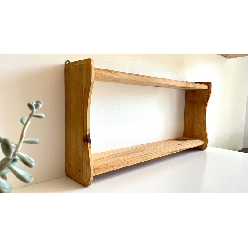 Vintage shelf with double wooden shelves