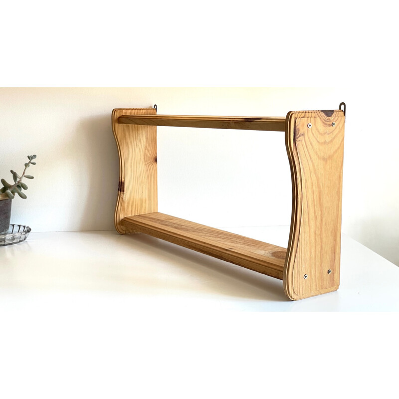 Vintage shelf with double wooden shelves