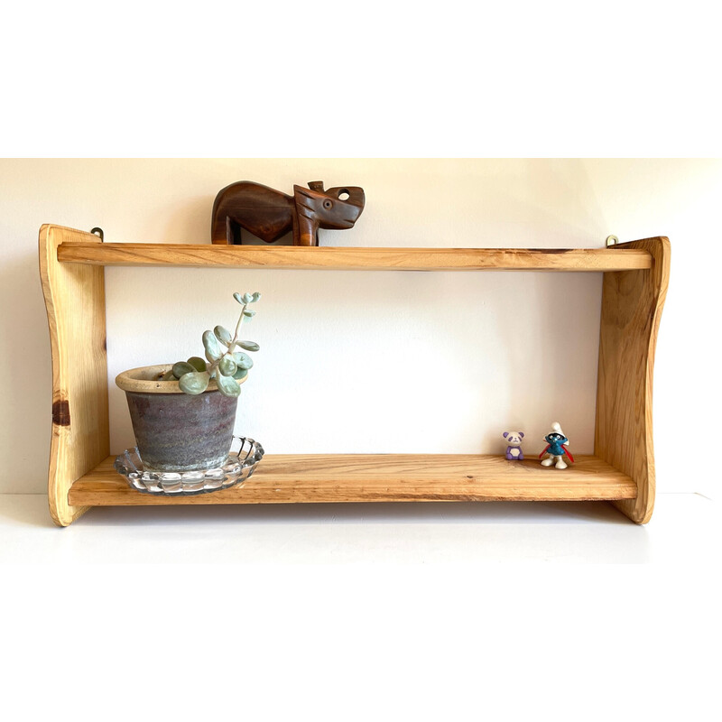 Vintage shelf with double wooden shelves