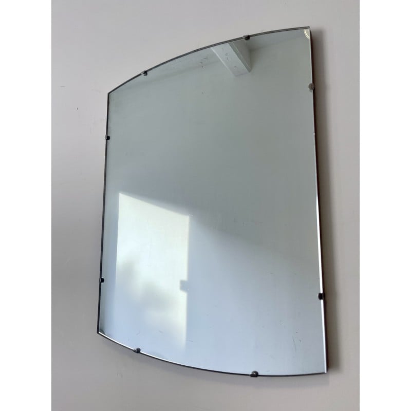 Vintage wall mirror with curved ends, 1960