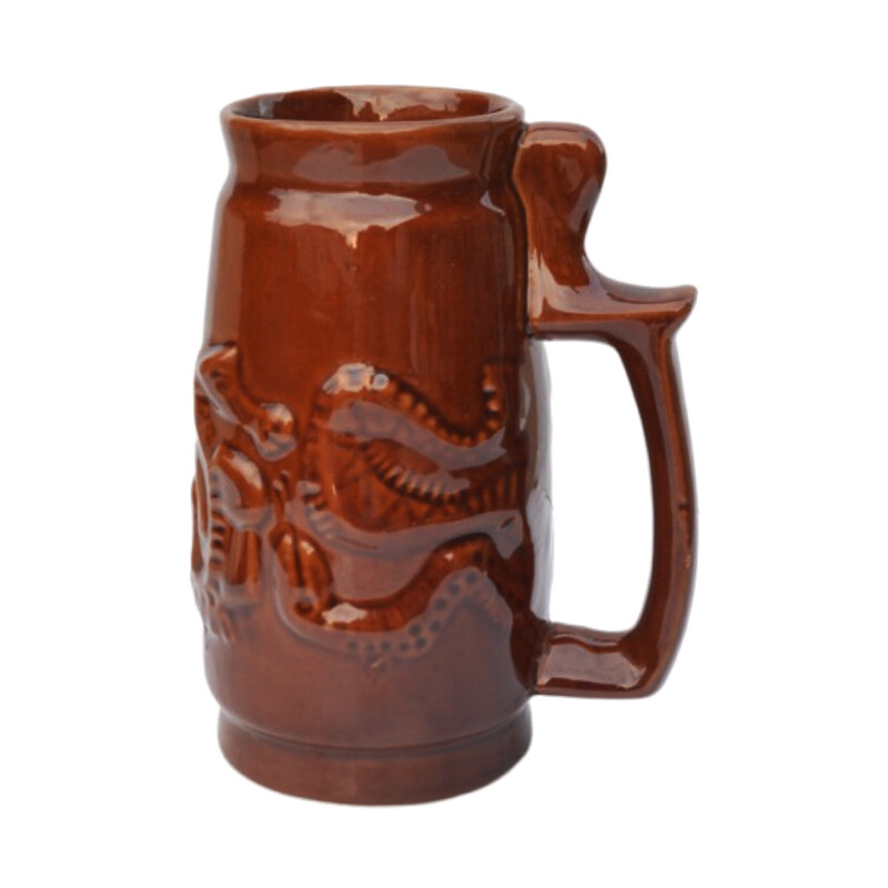 Vintage brown Spila ceramic mug, Poland 1970