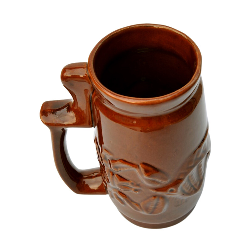 Tasse vintage Spila marron en céramique, Pologne 1970