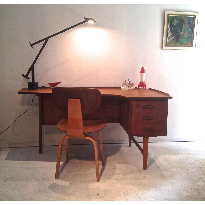 Danish desk with storage areas by Peter Løvig Nielsen - 1950s