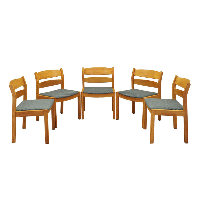 Set of 5 vintage ash chairs by Kurt Østervig for Fdb Møbler, Denmark 1960