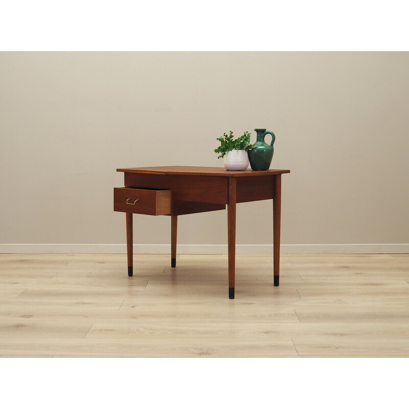 Table à coudre vintage en placage de teck et bois massif, Danemark 1960