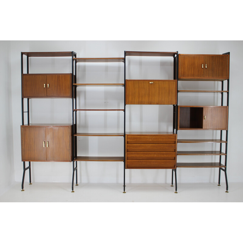 Vintage mahogany wall unit, Italy 1960