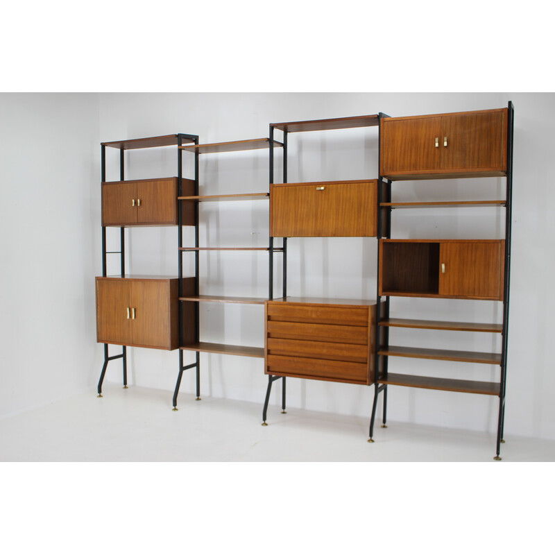 Vintage mahogany wall unit, Italy 1960