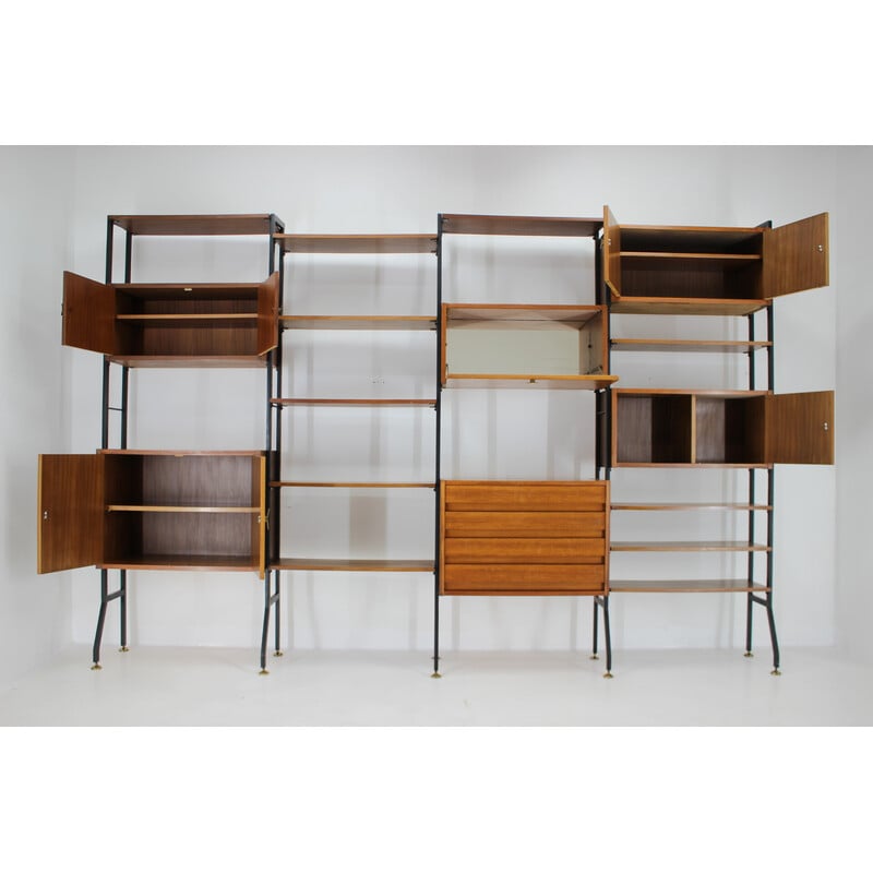 Vintage mahogany wall unit, Italy 1960